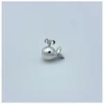 18Kt Gold Whale Pin Brooch Australian baroque Cultured Pearl Black Diamond