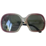 1970's French Over Size Sunglasses Ombre Wine to Clear