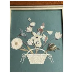 19th Century Cut Paper Floral Collage Picture Circa 1850