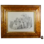 19th Century Drawing Children Playing , Cushion Frame, English