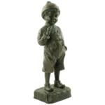 Antique Julius Paul Schmidt-Felling Patinated Bronze Young Boy Smoking