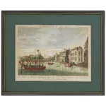 Early Amsterdam Bridge Perspective Optical Engraving Leizelt Collection des Prospects - 18th Century, The Netherlands