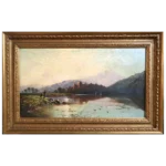 Edwin Henry Boddington (British, 1823-1923) - Original Signed Antique Oil on Canvas - Ballachulish, Scotland, 1879