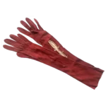 French Victorian Red Suede Gloves With Button Closure Never Worn