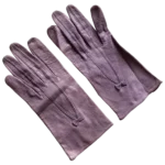 Lavender Leather Wrist Length Gloves With Tiny Bows