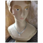 March Birthstone Aquamarine Gemstone Necklace and Earring Set with Sterling Silver