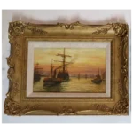 PAIR of Antique Signed Original Seascapes - Bernard Benedict Hemy (British 1845 - 1913) - Oil on Board