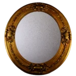 Vintage 22" Gold Gesso and Wood Oval Mirror