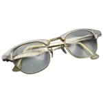 Vintage Cats Eye Glasses Etched Aluminum Frame Titmus Eyeglasses USA Gold Filled