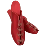 Vintage Daniel Green Red Satin Slippers With Frog Closures Never Worn