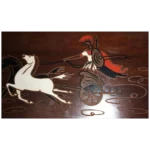 Vintage MCM Wall Hanging Painted Wood Illinois Moulding Co. Grecian Chariot