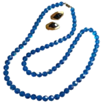 Vintage Swarovski September Blue Necklace and SAL Clip Earrings Set