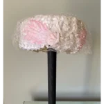 Vintage White Hat with Pink Trim