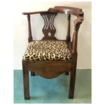 Walnut & Mahogany Chippendale Corner Chair c.1770's