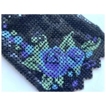 Whiting & Davis Enamel Mesh Purse With Hand Painted Flower